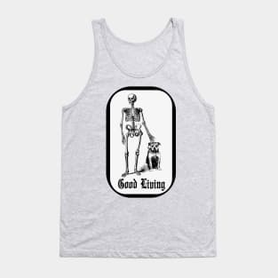 Funny Skeleton and dog vintage Halloween Tank Top